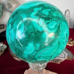 ✨ Extra Grade Malachite Sphere •Congo• Bullseye Patterns• Collector Quality ✨ 3”